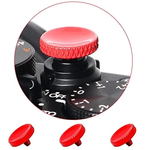 Panzong Red Soft Shutter Release Button (3 Pack, 11mm) | Pure Copper Concave Camera Shutter Button thumbnail 1