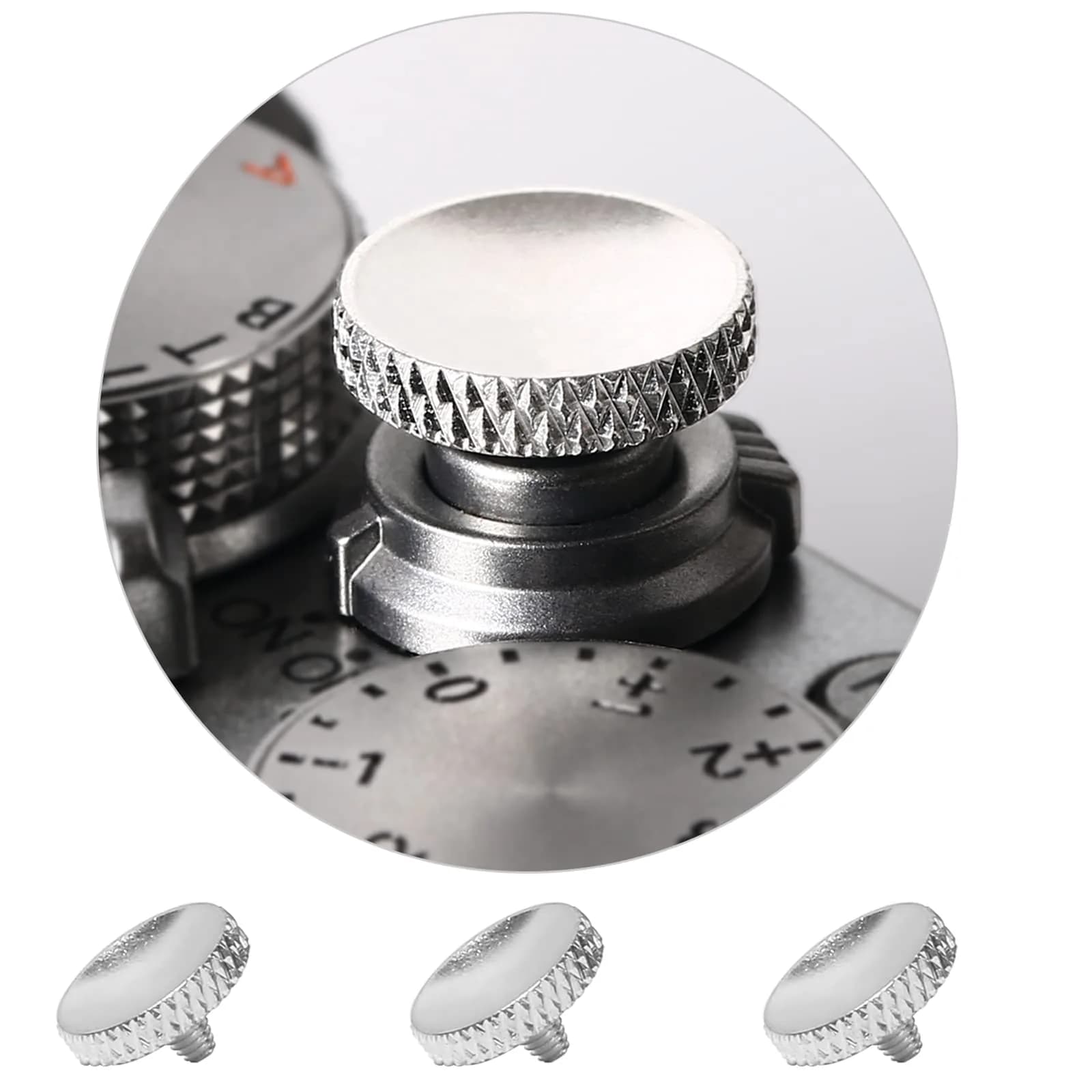 Panzong Metal Shutter Release Button (3 Pack Silver) | Concave Surface for Comfortable Shooting