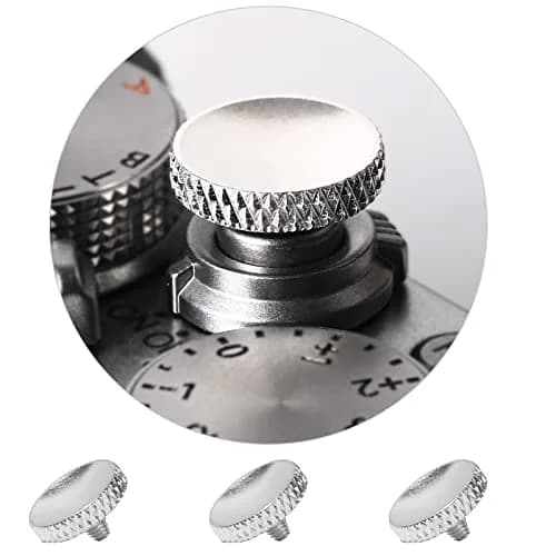 Panzong Metal Shutter Release Button (3 Pack Silver) | Concave Surface for Comfortable Shooting thumbnail 1