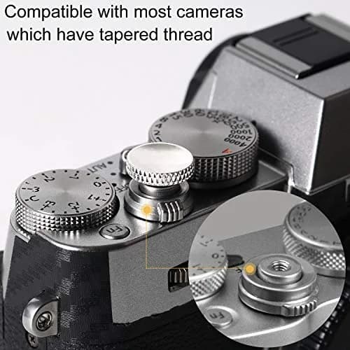 Panzong Metal Shutter Release Button (3 Pack Silver) | Concave Surface for Comfortable Shooting thumbnail 4