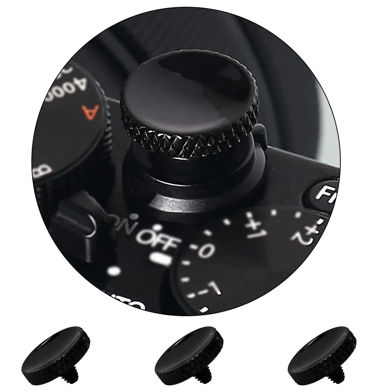 Panzong Black 3 Pcs Soft Shutter Release Button | Pure Copper Camera Shutter Button for Fujifilm, Leica, Nikon, Canon