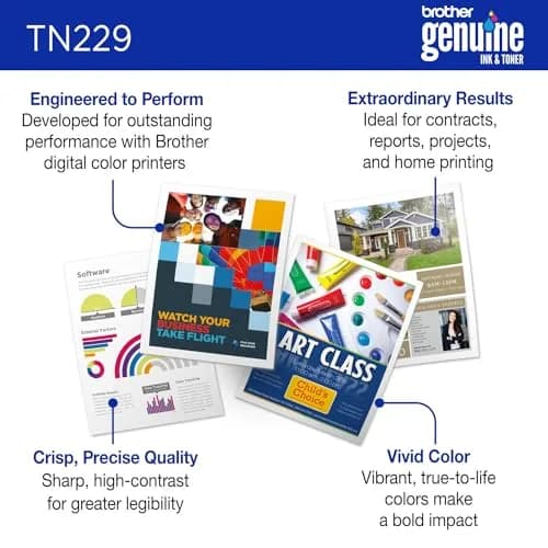 Brother Genuine TN229BK Black Standard Yield Toner Cartridge 1500 Pages | Laser Quality Prints thumbnail 3