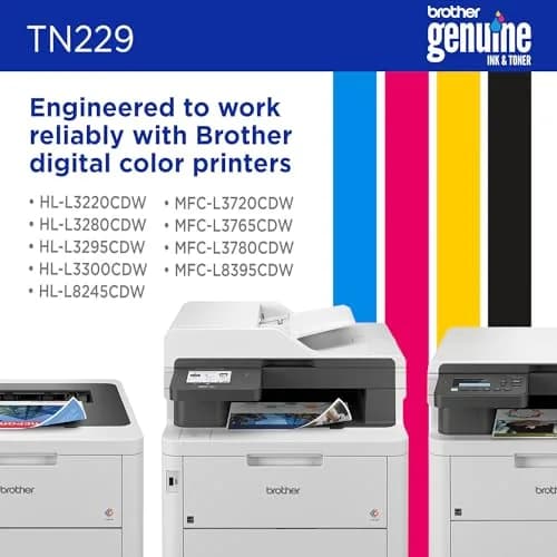 Brother Genuine TN229Y Yellow Standard Yield Toner Cartridge | Prints up to 1,200 Pages thumbnail 4