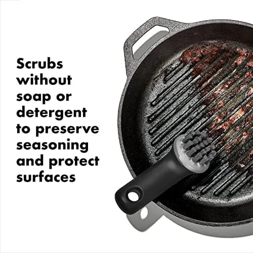 OXO Good Grips Cast Iron Scrub Brush | Gentle for Non-Stick & Heavy Duty for Cast Iron (1 EA) thumbnail 6