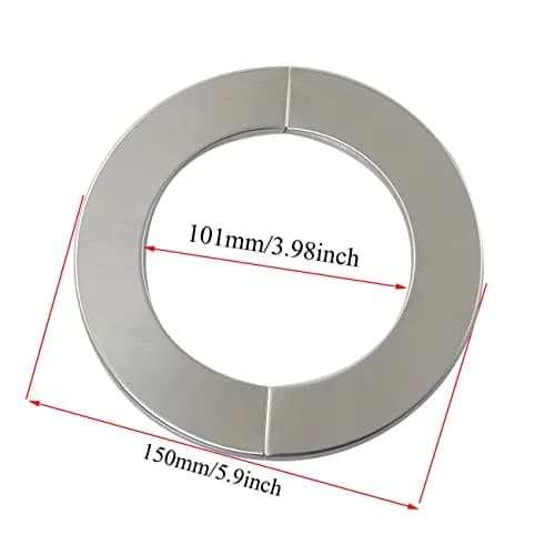 PZRT 2pcs Wall Split Flange 101mm Stainless Steel | Rust-Resistant Pipe Cover for Pipes thumbnail 2