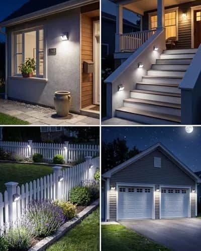 Peasur Solar Lights Outdoor Motion Sensor 6 Pack | Waterproof 140 LED Fence Wall Light thumbnail 2