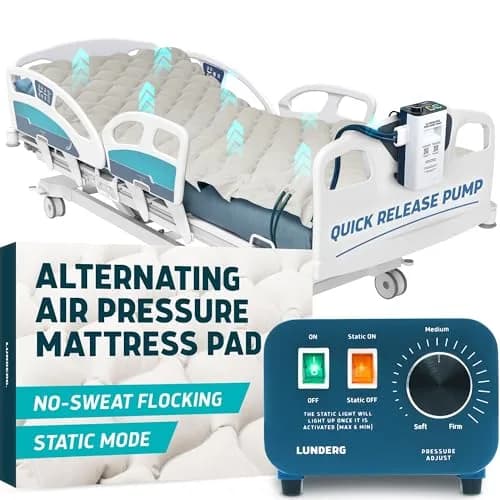 Lunderg Alternating Air Pressure Mattress Pad with Static Mode & Flocking | Bed Sore Prevention & Comfort thumbnail 1