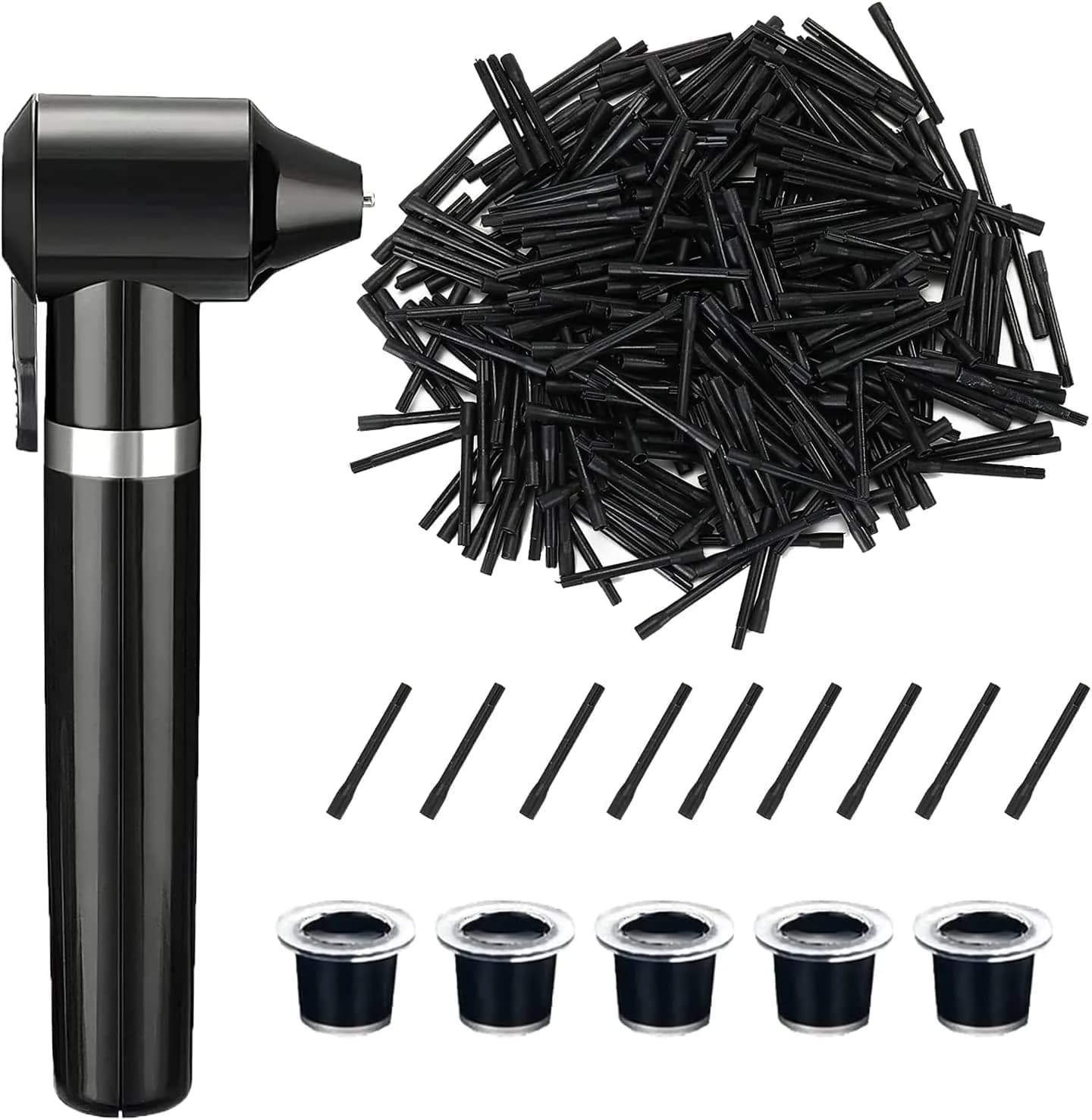TONBAO Tattoo Ink Mixer Machine Professional Kit with 150 Ink Cups & Holder, 50 Mixing Sticks (Black Mixer, 4.6 x 12.9 cm) — Ink Mixer with Cups