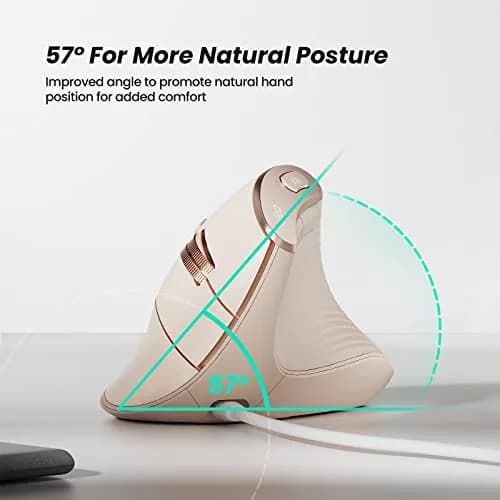 Nulea M504 Wired Vertical Ergonomic Mouse with 4-Level DPI & RGB Lighting | 1.8m Cable, Right Hand, Pink thumbnail 3
