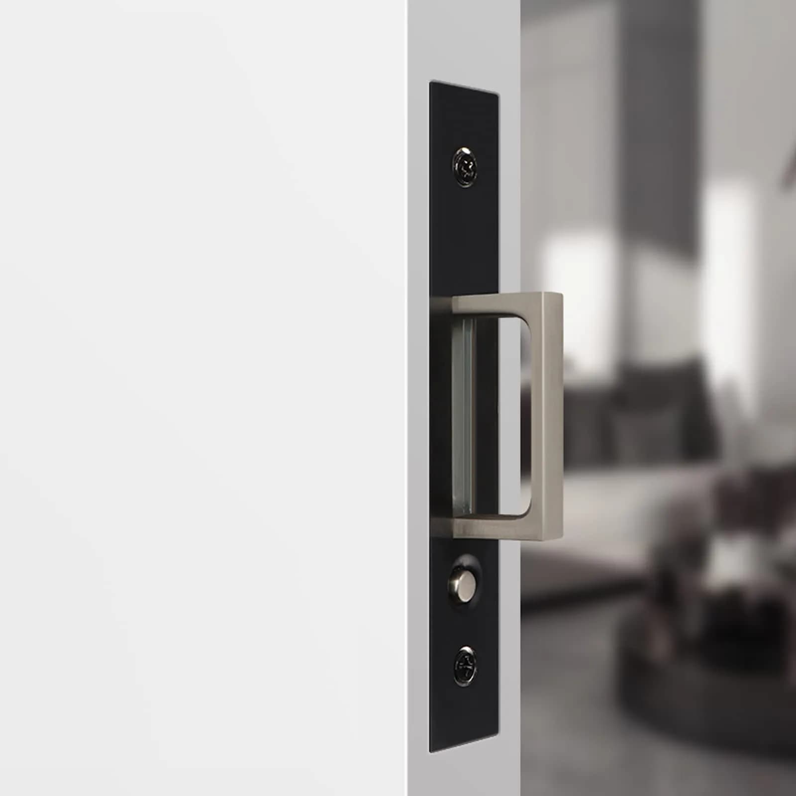 Dontay 5.5" Pocket Door Edge Pull, Push Automatic Bounce Switch, Hidden Handle, Satin Nickel, Large Grip (1, Black) - main product image