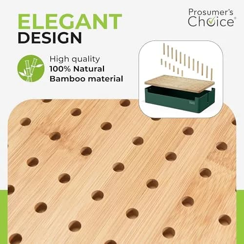 Prosumer's Choice Bamboo Charging Station Organizer 35.7 cm (14.06 in) | Conceals Power Strips for Multiple Devices thumbnail 4
