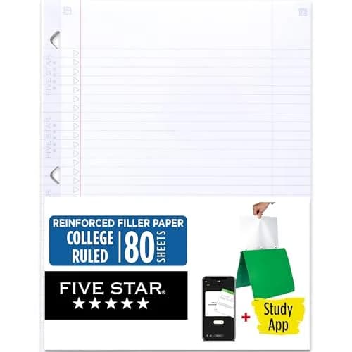 Five Star Reinforced College Ruled Loose Leaf Paper 8.5" x 11" | Lasts All Year, Fights Ink Bleed thumbnail 1