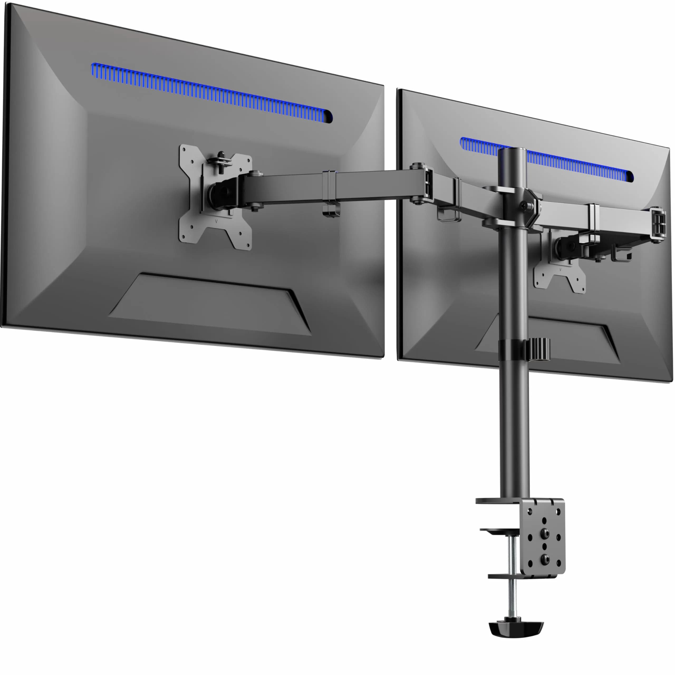 VIVO Dual Monitor Desk Mount STAND-V032 | Heavy Duty Adjustable Stand for 2 LCD LED Screens up to 32 inches, 22 lbs Each, Black