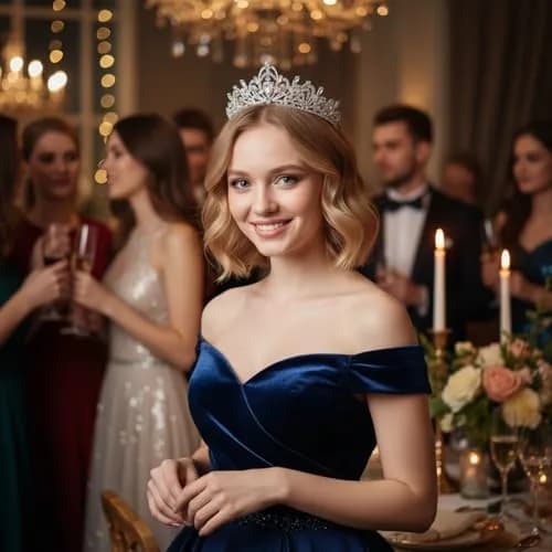 Lovelyshop Clear Crystal Swan Tiara for Women | 18.3cm x 13.5cm (7.2 x 5.3 inches) thumbnail 6