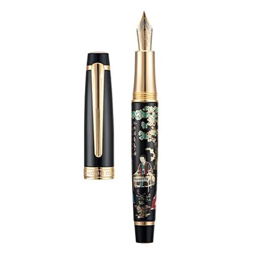 HONG DIAN 231 Chinese Classical Fountain Pen Fine Gold Nib 0.5mm (136mm) | Smooth Writing Pen with Ink Converter thumbnail 1