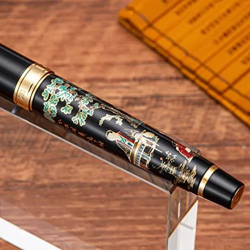 HONG DIAN 231 Chinese Classical Fountain Pen Fine Gold Nib 0.5mm (136mm) | Smooth Writing Pen with Ink Converter thumbnail 8