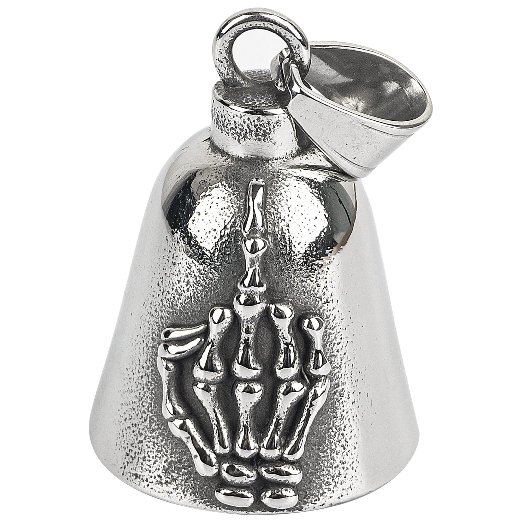 Omoojee Motorcycle Bell for Luck, Middle Finger Bell, Drive Safe for Bikers Riders | Unique 3D Design, Good Luck Charm, Universal Fit