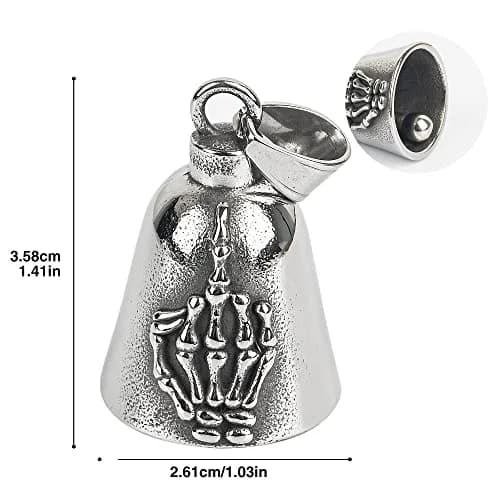Omoojee Motorcycle Bell for Luck, Middle Finger Bell, Drive Safe for Bikers Riders | Unique 3D Design, Good Luck Charm, Universal Fit thumbnail 4