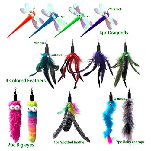AcceLeah Cat Worm Toy Refills 13Pcs | Natural Plush Teaser Attachments for Cats thumbnail 4