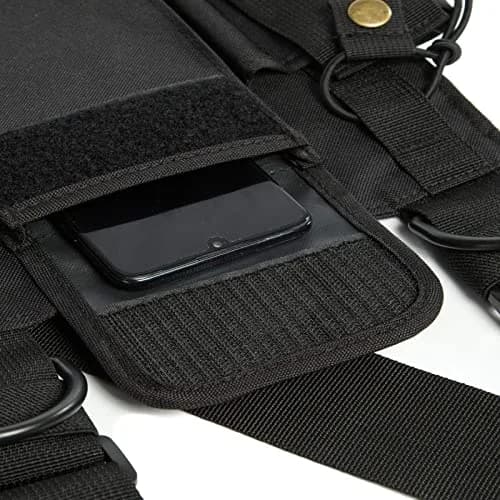 LUITON Radio Shoulder Holster Chest Harness for Two-Way Radio | Adjustable Nylon Tactical Vest (0.63kg, 2 Pack) thumbnail 5