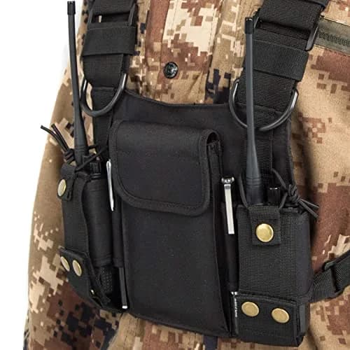 LUITON Radio Shoulder Holster Chest Harness for Two-Way Radio | Adjustable Nylon Tactical Vest (0.63kg, 2 Pack) thumbnail 3