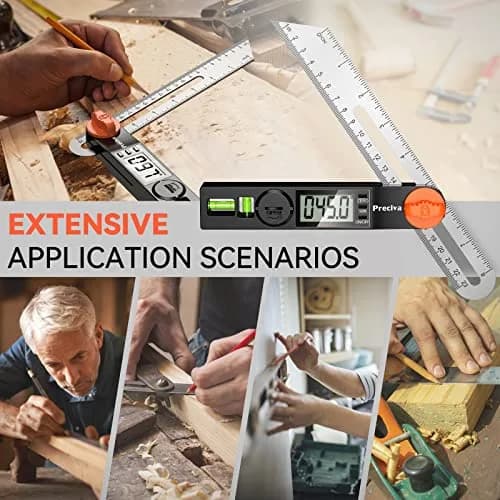 Preciva Digital Angle Finder & Protractor 8inch | High Accuracy for Carpentry & Metalwork thumbnail 7