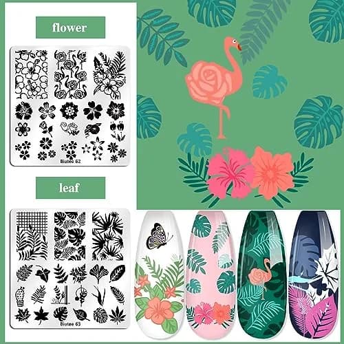 Biutee 15PCS Nail Stamping Plates Set with Silicone Stamper & Scraper | Professional DIY Manicure Tool Kit thumbnail 5