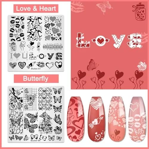 Biutee 15PCS Nail Stamping Plates Set with Silicone Stamper & Scraper | Professional DIY Manicure Tool Kit thumbnail 7