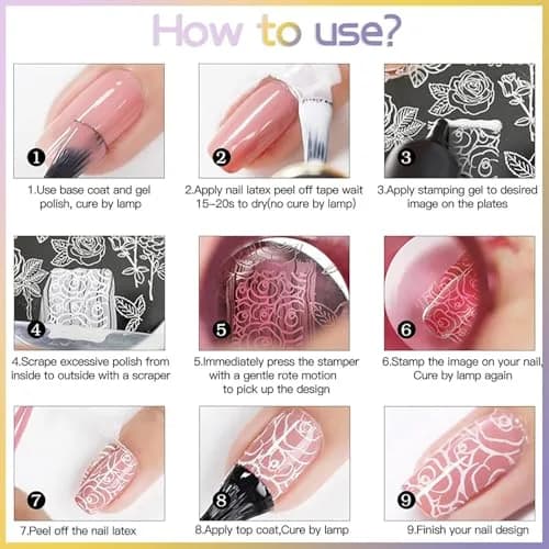 Biutee 15PCS Nail Stamping Plates Set with Silicone Stamper & Scraper | Professional DIY Manicure Tool Kit thumbnail 8