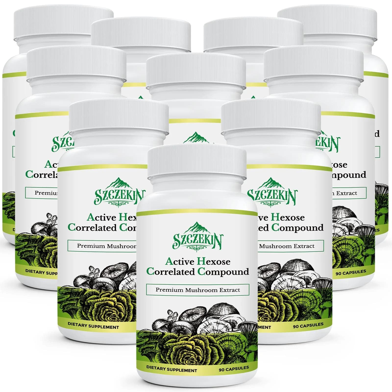 SZCZEKIN Active Hexose Correlated Compound 1500 mg Supplement | Immune & Liver Support with Mushroom Extracts (90 Veggie Capsules)