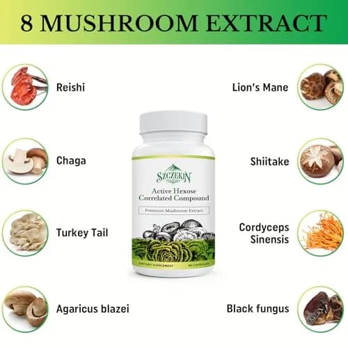 SZCZEKIN Active Hexose Correlated Compound 1500 mg Supplement | Immune & Liver Support with Mushroom Extracts (90 Veggie Capsules) thumbnail 7
