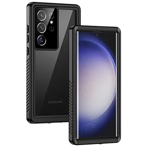Lanhiem Samsung Galaxy S23 Ultra Phone Case, IP68 Waterproof Dustproof, Shockproof, Built-in Screen Protector, Black thumbnail 1