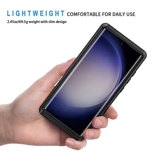 Lanhiem Samsung Galaxy S23 Ultra Phone Case, IP68 Waterproof Dustproof, Shockproof, Built-in Screen Protector, Black thumbnail 2