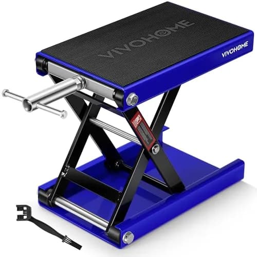 VIVOHOME 1100 LBS Motorcycle Lift Scissor Jack | Wide Deck Hoist Stand, Blue thumbnail 1