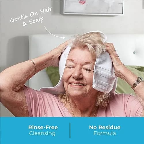 Scrubzz Rinse-Free Shampoo Caps 12 Pack | Waterless Hair Wash for Elderly & Bedridden thumbnail 4