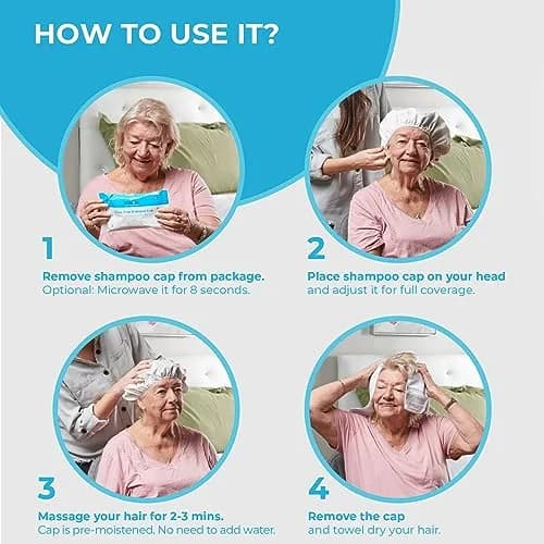 Scrubzz Rinse-Free Shampoo Caps 12 Pack | Waterless Hair Wash for Elderly & Bedridden thumbnail 6