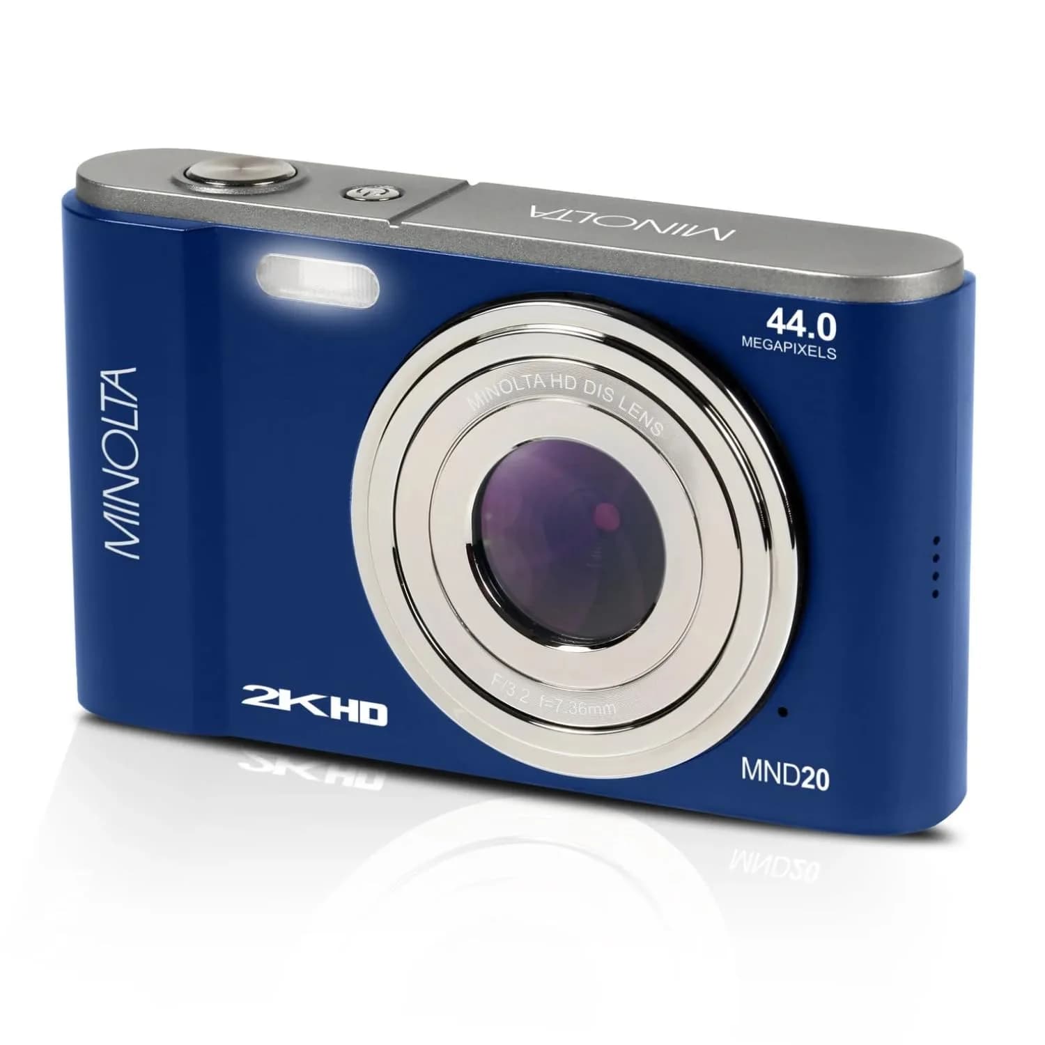 Minolta MND20 44MP Digital Camera 2.7K Ultra HD | Compact, 16X Zoom, Magenta — Blue