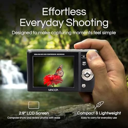 Minolta MND20 44MP Digital Camera 2.7K Ultra HD | Compact, 16X Zoom, 44MP CMOS Sensor thumbnail 3
