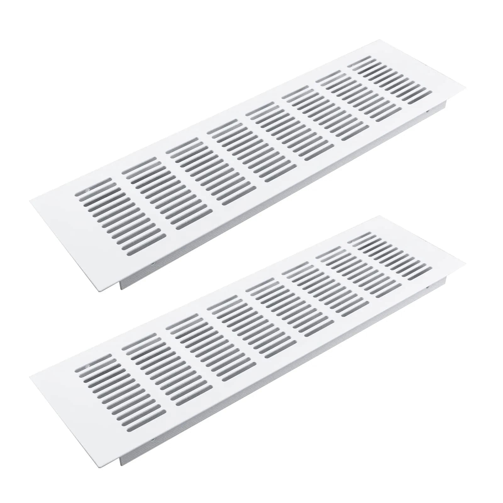Geesatis White Air Vent Cover 13.8'' x 4'' | Rust-Proof Aluminum Vent for HVAC & Cabinets