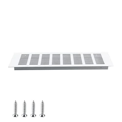Geesatis White Air Vent Cover 13.8'' x 4'' | Rust-Proof Aluminum Vent for HVAC & Cabinets thumbnail 8