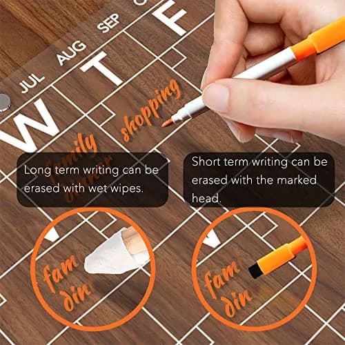 Neatsure Clear Acrylic Magnetic Dry Erase Board Calendar for Fridge 15"x11" (38cm x 28cm) | Organize Your Life thumbnail 4