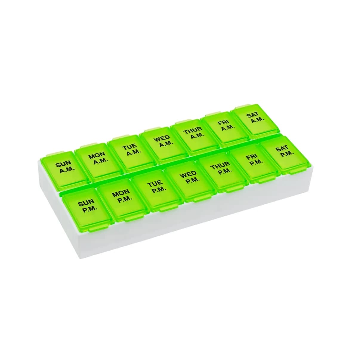 Ezy Dose Weekly AM/PM Pill Organizer Medium Medicine Case Purple | 14 Compartments — Green