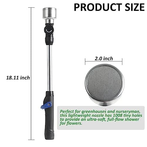 STYDDI Soft Rain Watering Wand 18” | Gentle Spray Garden Tool for Delicate Plants thumbnail 6
