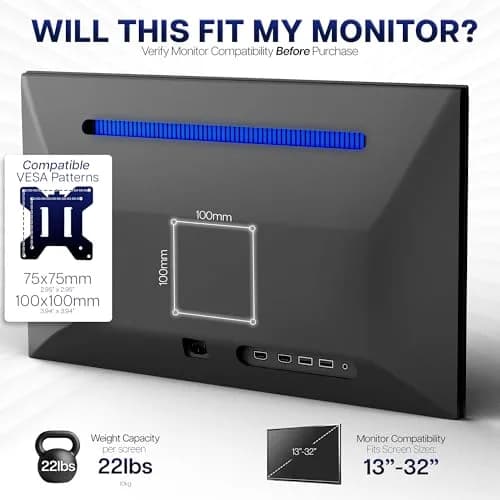 VIVO Dual Monitor Desk Mount STAND-V032W | Heavy Duty Adjustable Stand for 2 LCD LED Screens up to 32 inches, White thumbnail 7