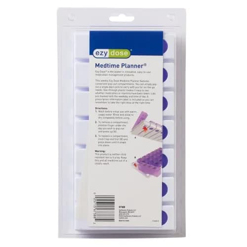 EZY DOSE Pop-Out Daily 7-Day Pill Organizer, Large Purple | 4 Doses/Day, Removable Compartments thumbnail 6