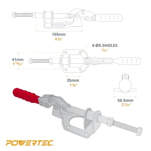 POWERTEC 302F Toggle Clamp 2-Pack | 136 kg (300 lbs) Holding Capacity thumbnail 6
