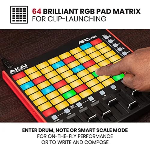 Akai Professional APC Mini MK2 USB MIDI Pad Controller | 64 RGB Pads, 9 Faders, Ableton Live Lite Included thumbnail 3