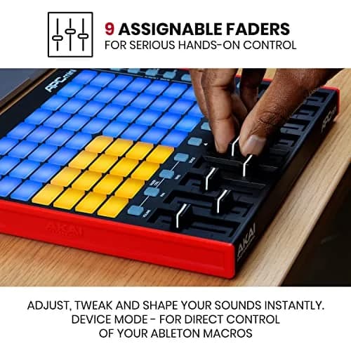 Akai Professional APC Mini MK2 USB MIDI Pad Controller | 64 RGB Pads, 9 Faders, Ableton Live Lite Included thumbnail 4