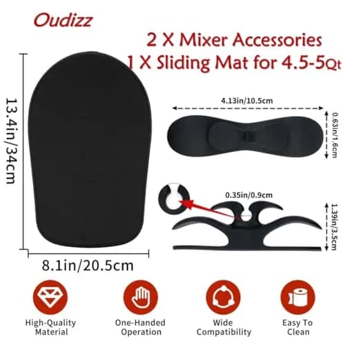 Oudizz Sliding Mats for Kitchen aid Head Stand Mixer 4.5-5 Qt | Protect & Move Heavy Appliances thumbnail 3