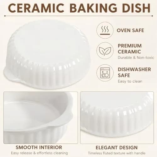 Mezchi 14 oz Porcelain Ramekins Oven Safe | Large Ceramic Creme Brulee & Souffle Dishes with Handles thumbnail 8
